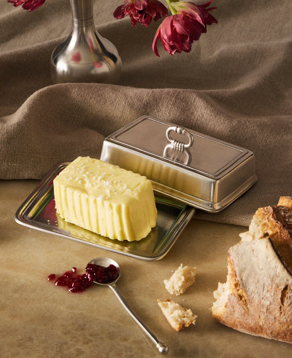 Cosi Tabellini - Umbria Pewter Butter Dish - Silver - ABASK