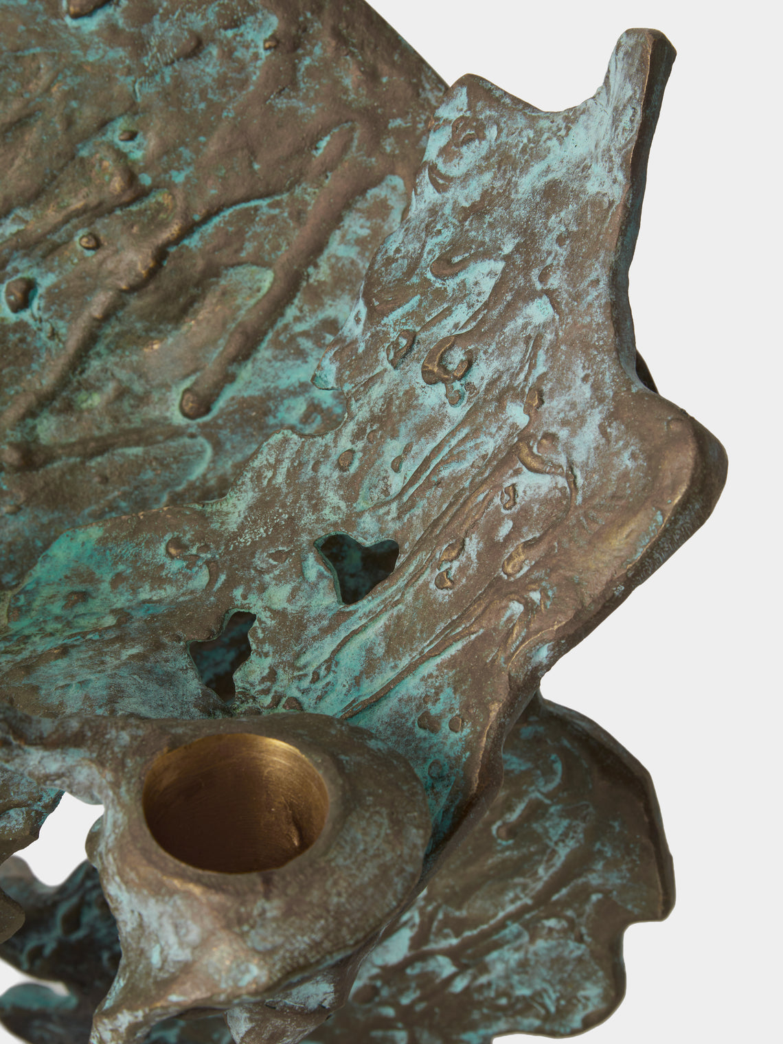 Viya - Kusumavana Brass Large Candle Holder - Brass - ABASK
