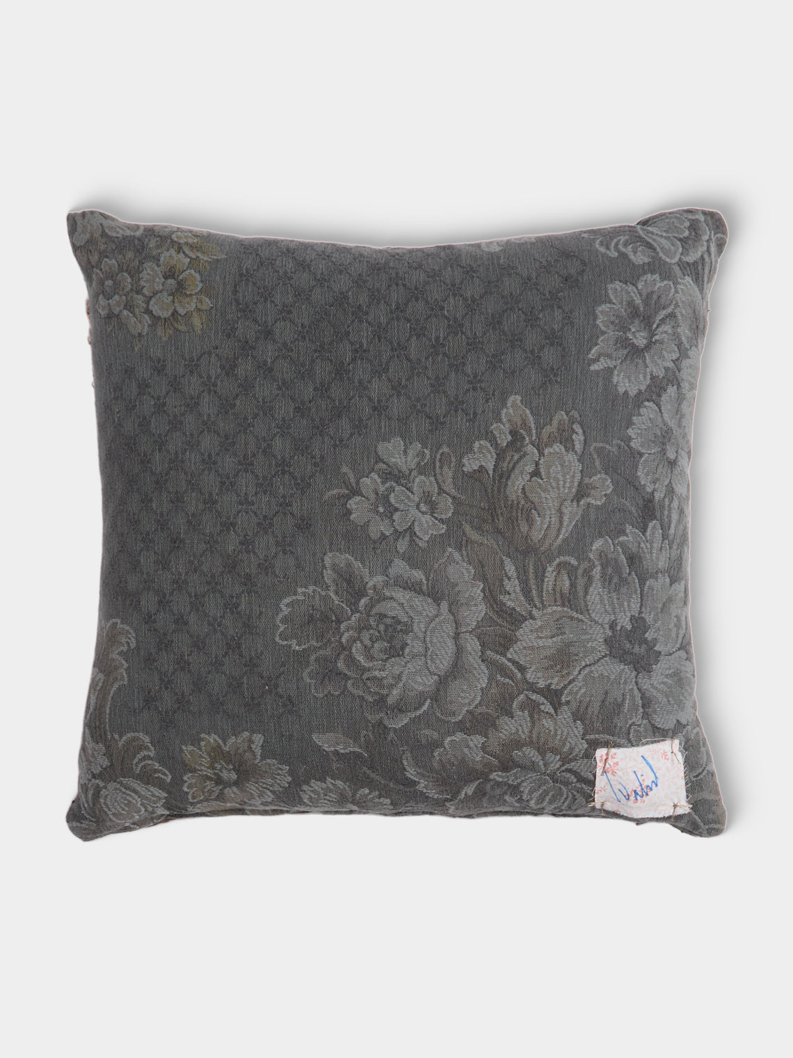 By Walid - 19th-Century Needlepoint Wool and 1920s French Jacquard Cushion (19in/48cm) - Multiple - ABASK