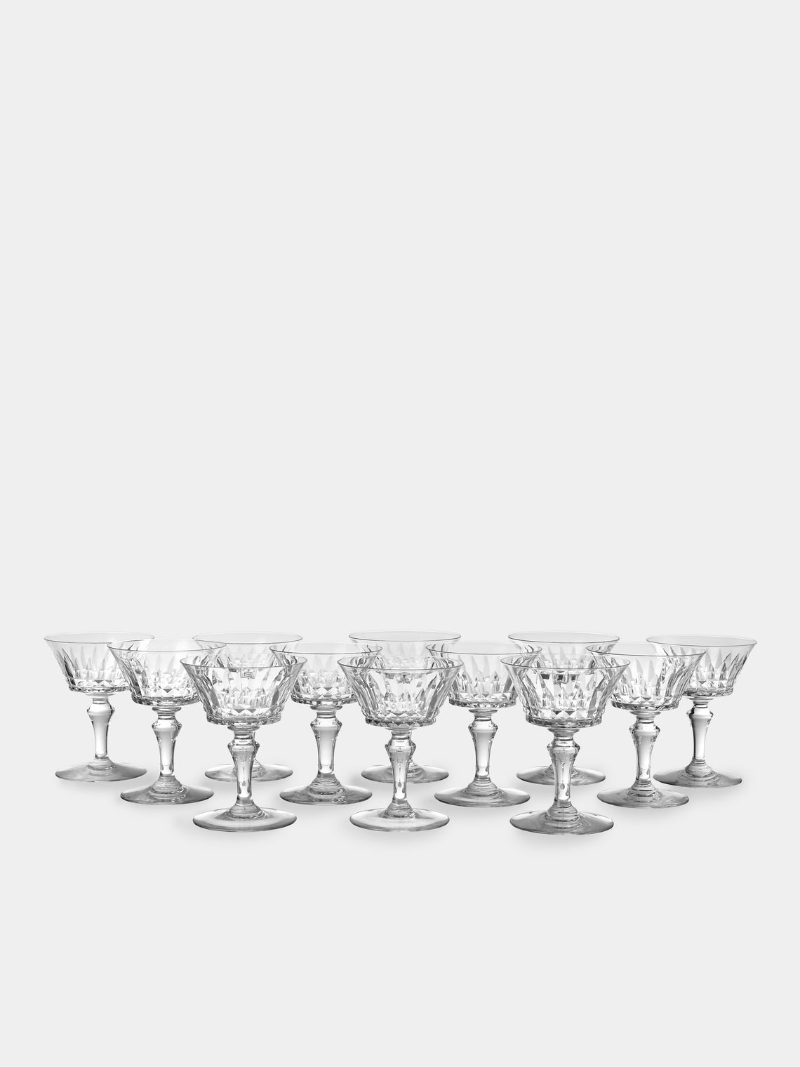 Antique and Vintage - 1990s Baccarat Crystal Champagne Coupes (Set of 12) - Clear - ABASK