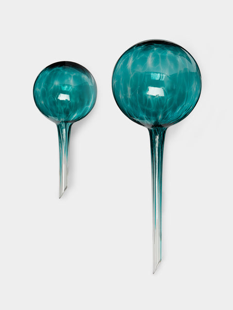 Dab'O - Hand-Blown Crystal Water-Diffusing Globes (Set of 2) - Blue - ABASK - 