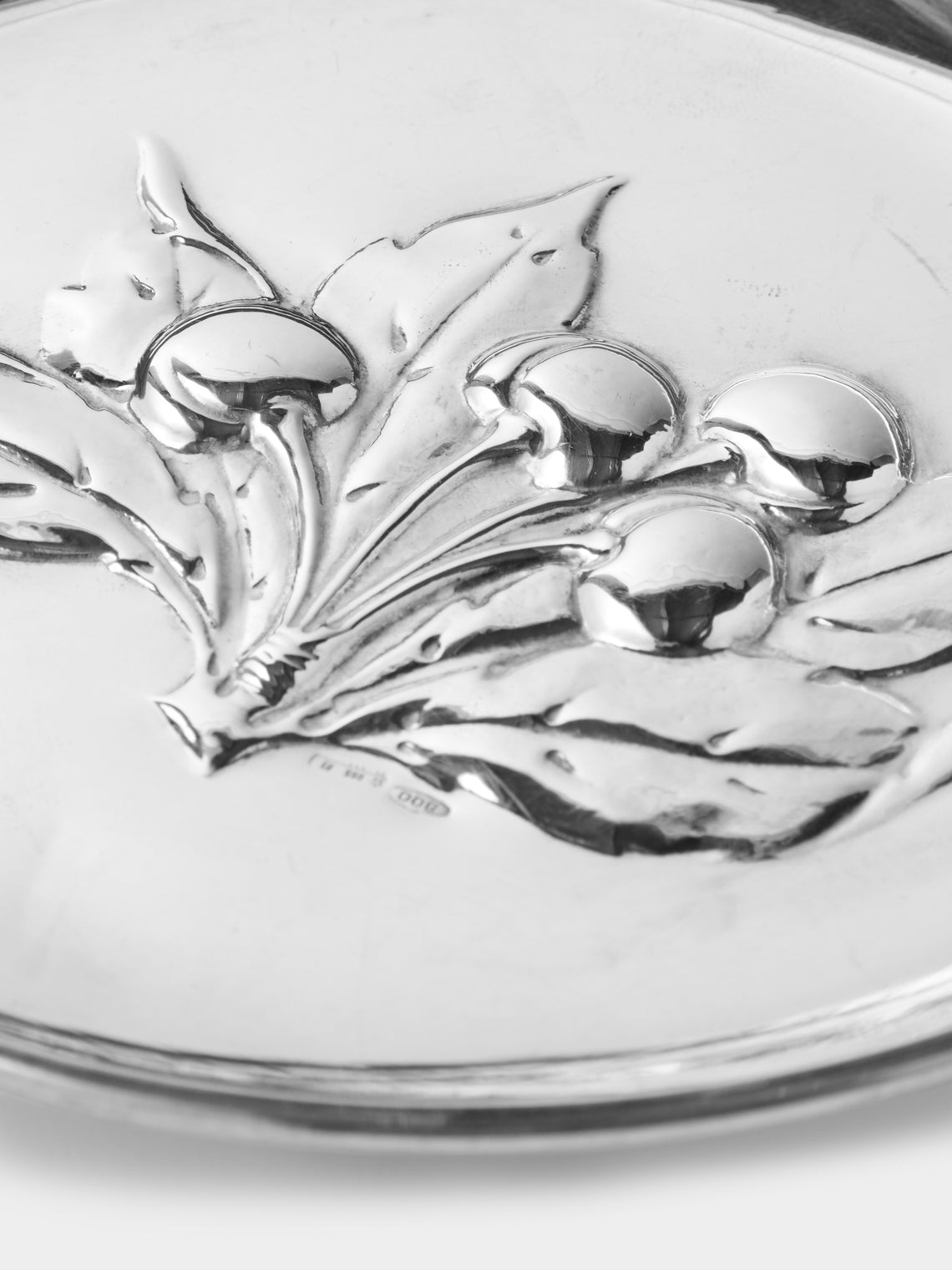 Antique and Vintage - 1950s Flower Silver-Plated Trinket Tray - Silver - ABASK