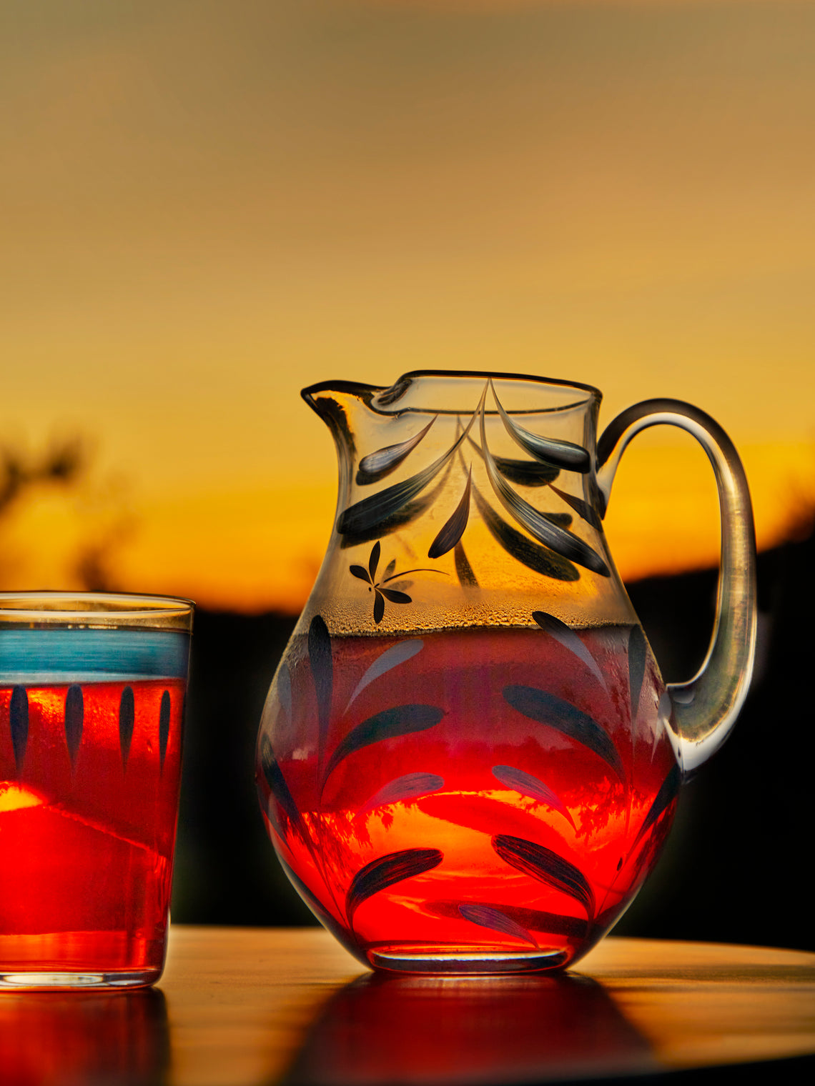 Los Vasos de Agua Clara - Melides Hand-Painted Glass Collection - Blue - ABASK