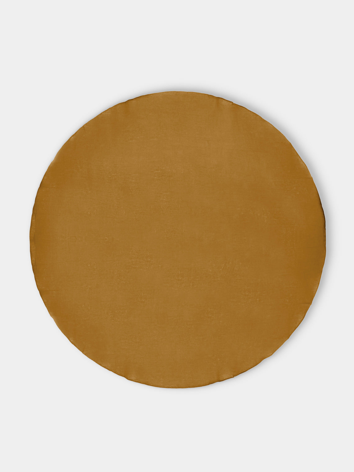 Volga Linen - Linen Round Tablecloth (110in/2.8m) - Yellow - ABASK - 