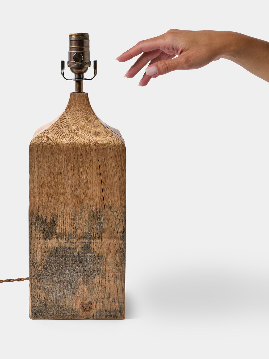 Jamie Gaunt Designs - No. 8 Block Natural Oak Table Lamp - Natural - ABASK