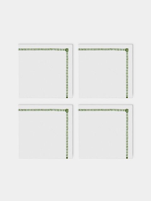 Los Encajeros - Tokyo Linen Napkins (Set of 4) - White - ABASK - 