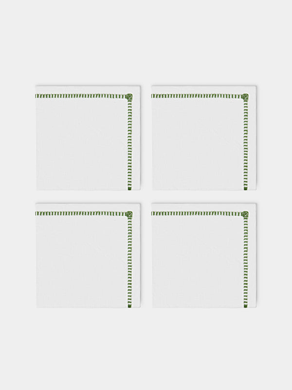 Los Encajeros - Tokyo Linen Napkins (Set of 4) - White - ABASK - 