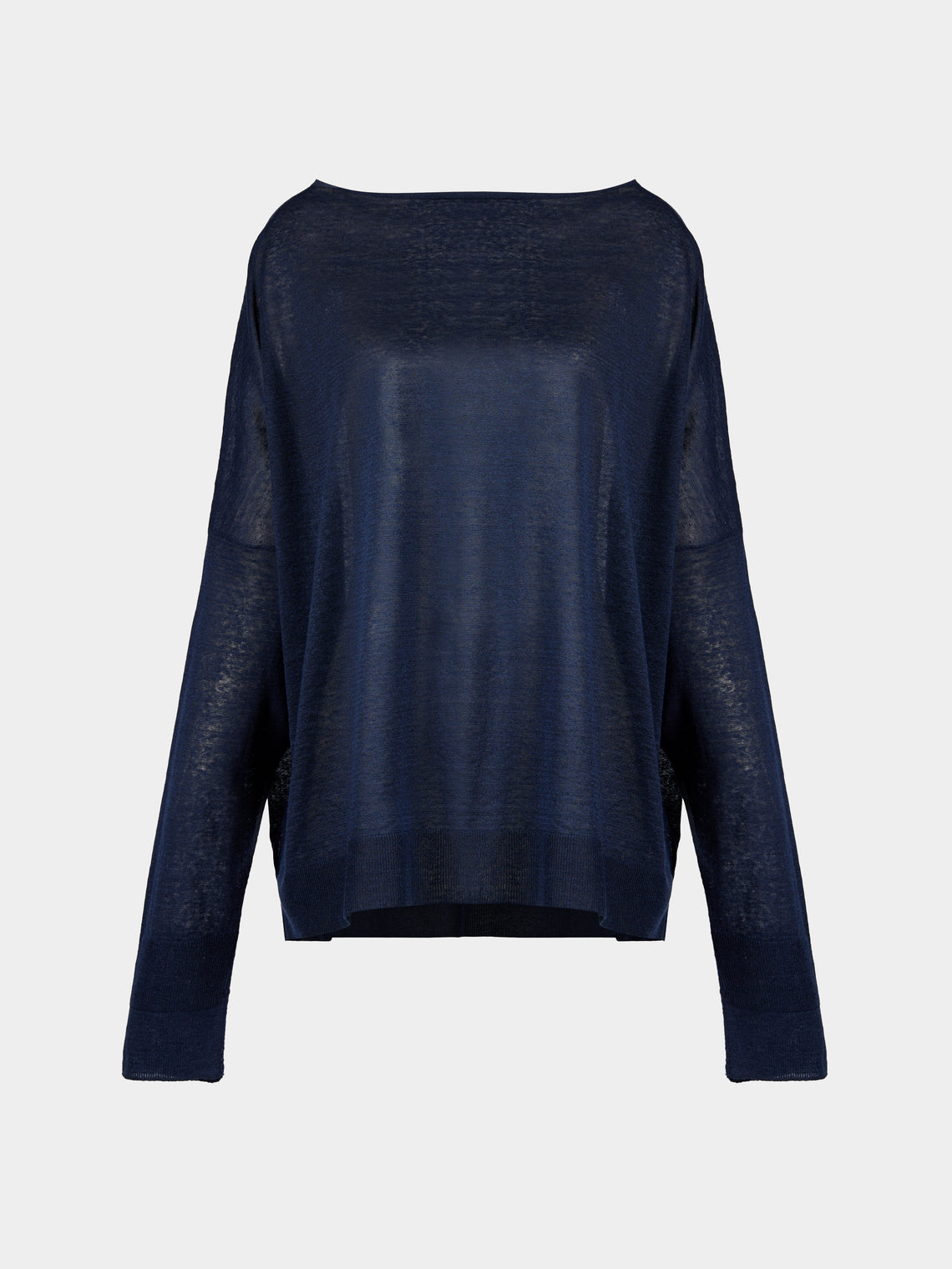 Dusan - Chunky Linen Boat-Neck Sweater | One Size - Navy - ABASK - 