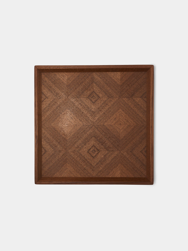 Mori Kougei - Poke Teak Square Tray (10.5in/26.5cm) - Brown - ABASK - 