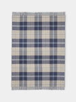 Johnstons of Elgin - Double-Faced Wool Check Throw (75in/1.9m) - Blue - ABASK - 