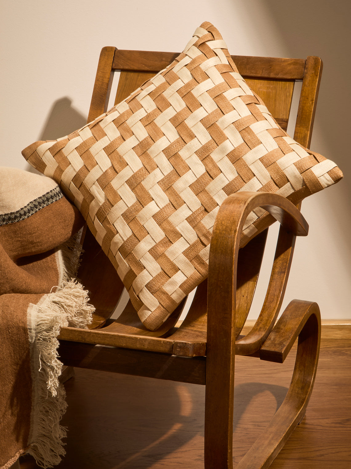Kubo Curated - Z Weave T'nalak Cloth Cushion (19.5in/50cm) - Brown - ABASK