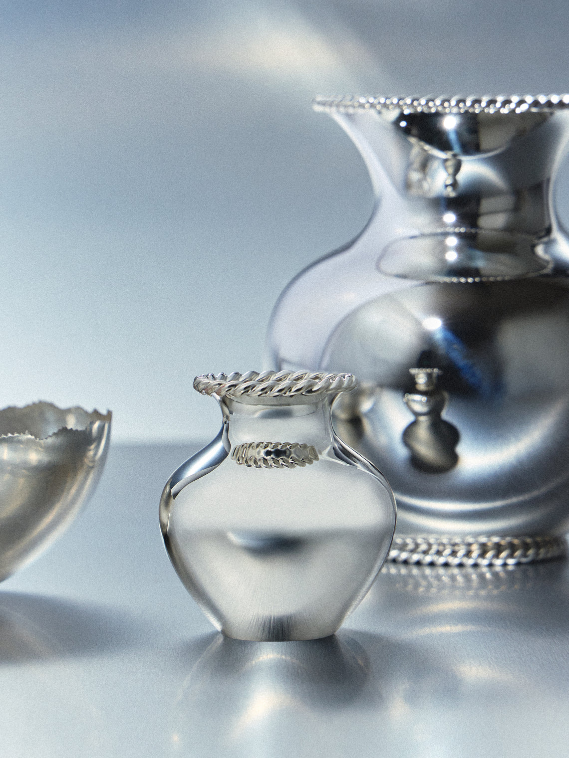 Robbe & Berking - Kordelrand Silver-Plated Bud Vase (3in/8cm) - Silver - ABASK