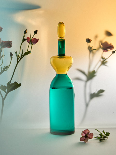 Antique and Vintage - 1989 Venini Murano Glass Bottle - Blue - ABASK
