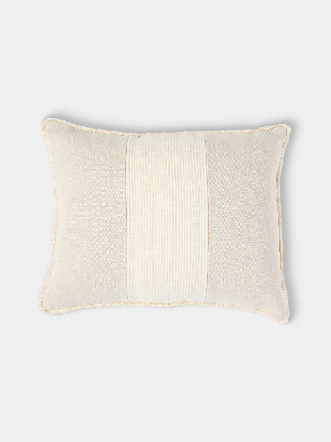 de Le Cuona - Chukka Linen Hunter-Paneled Cushion (19.5in/50cm) - Ivory - ABASK