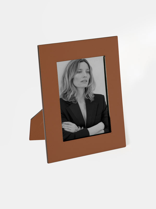 Giobagnara - Peter Leather Photo Frame (5x7") - Brown - ABASK - 