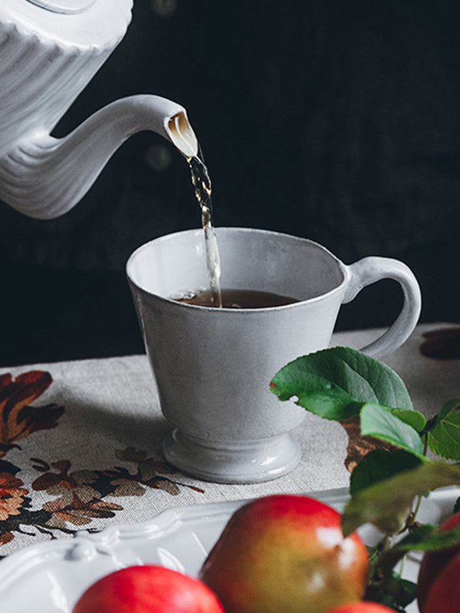Astier de Villatte - Elisabeth Hand-Glazed Ceramic Teacup (Set of 2) - White - ABASK