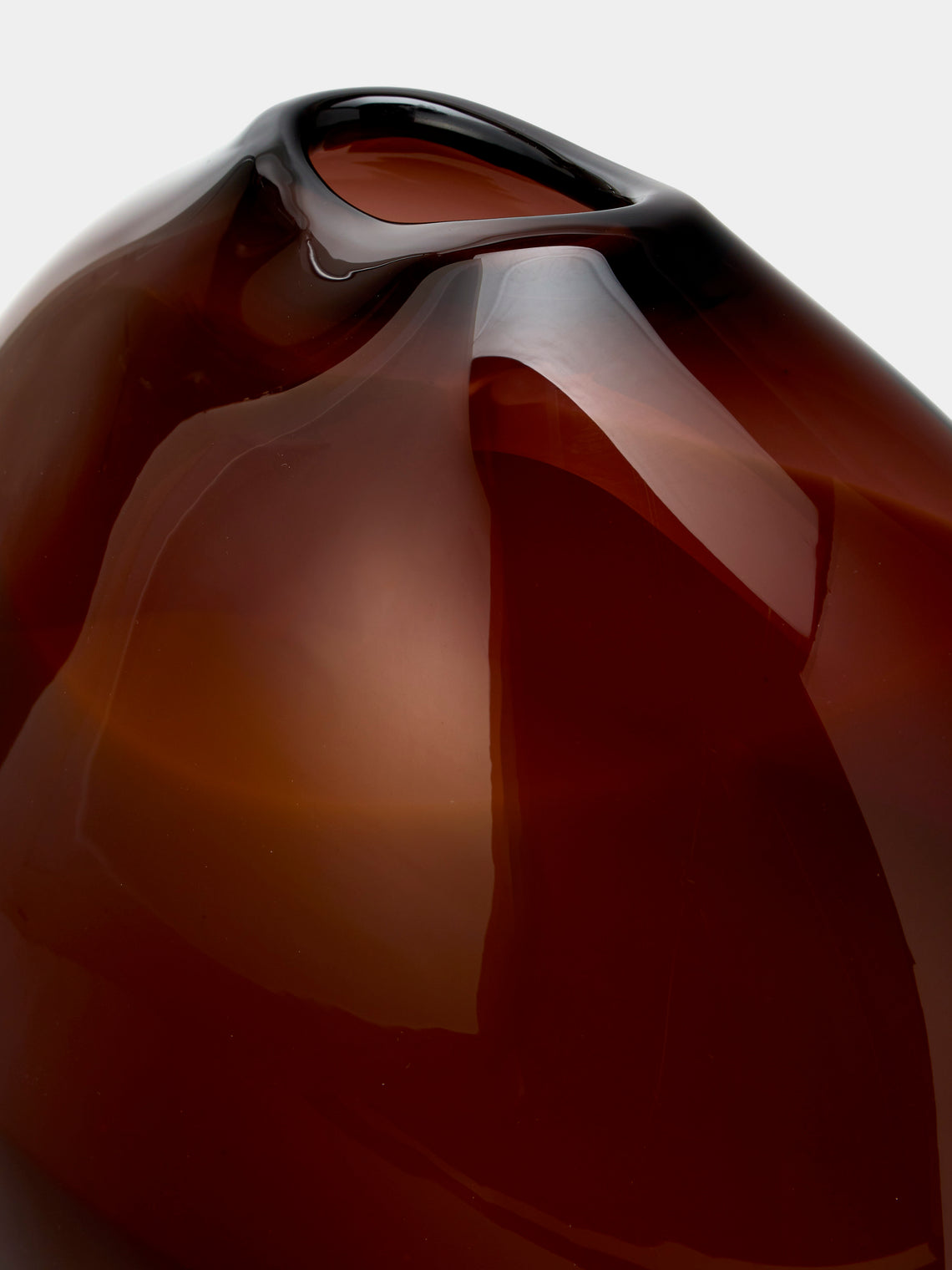 Michele Oberdieck - Burgundy Hand-Blown Glass Vase (12.5in/32cm) - Burgundy - ABASK