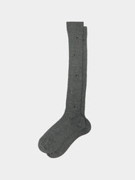 Maria La Rosa - Women's Rhinestone-Embellished Cashmere Knee-High Socks | One Size - Dark Gray - ABASK - 