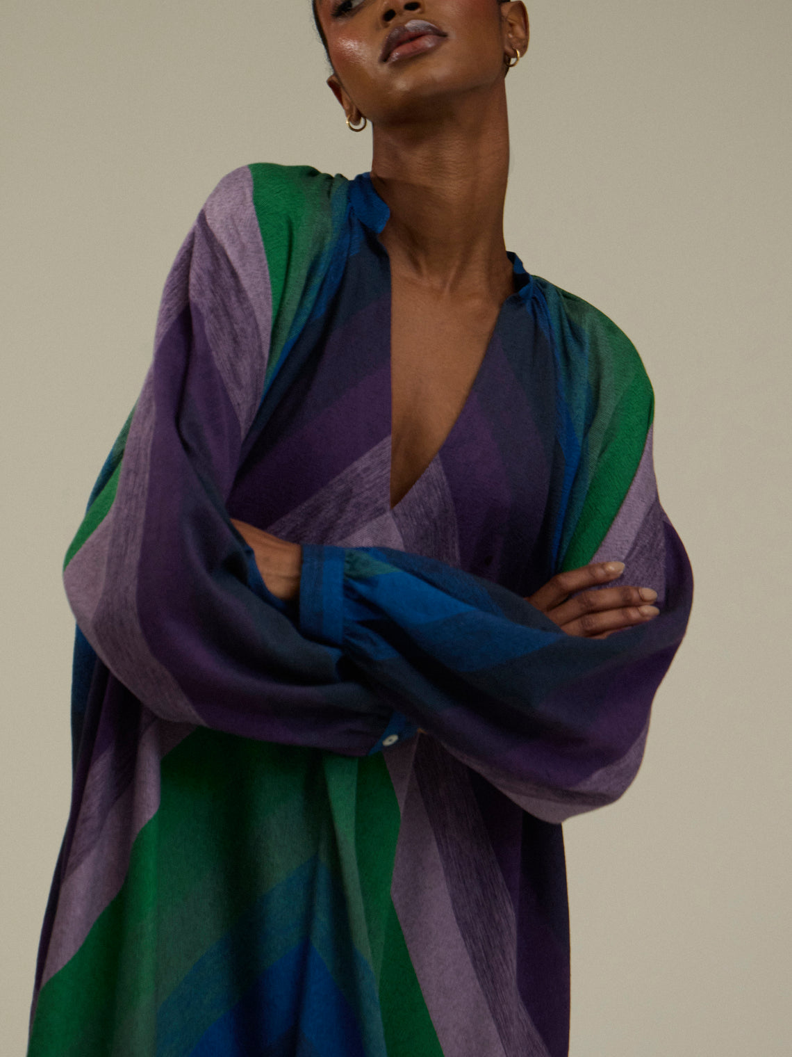 Marrakshi Life - The V-Neck Tourag Dress | Size: S - Multiple - ABASK