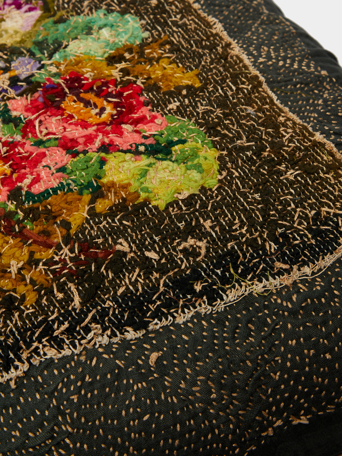 By Walid - 1920s Needlepoint Wool Cushion -  - ABASK