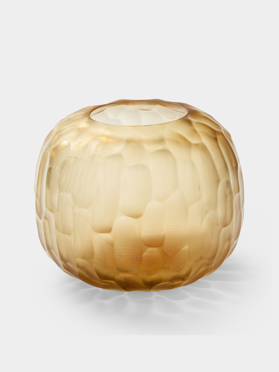 Micheluzzi Glass - Riccio Miele Bamboo Hand-Blown Murano Glass Vase (8.5in/22cm) - Yellow - ABASK - 