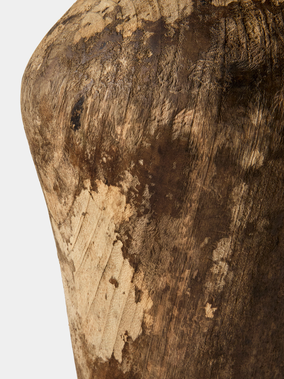 Iida Woodturning - Hand-Turned Earth-Finish Camphor Vase (15.5in/39cm) - Brown - ABASK