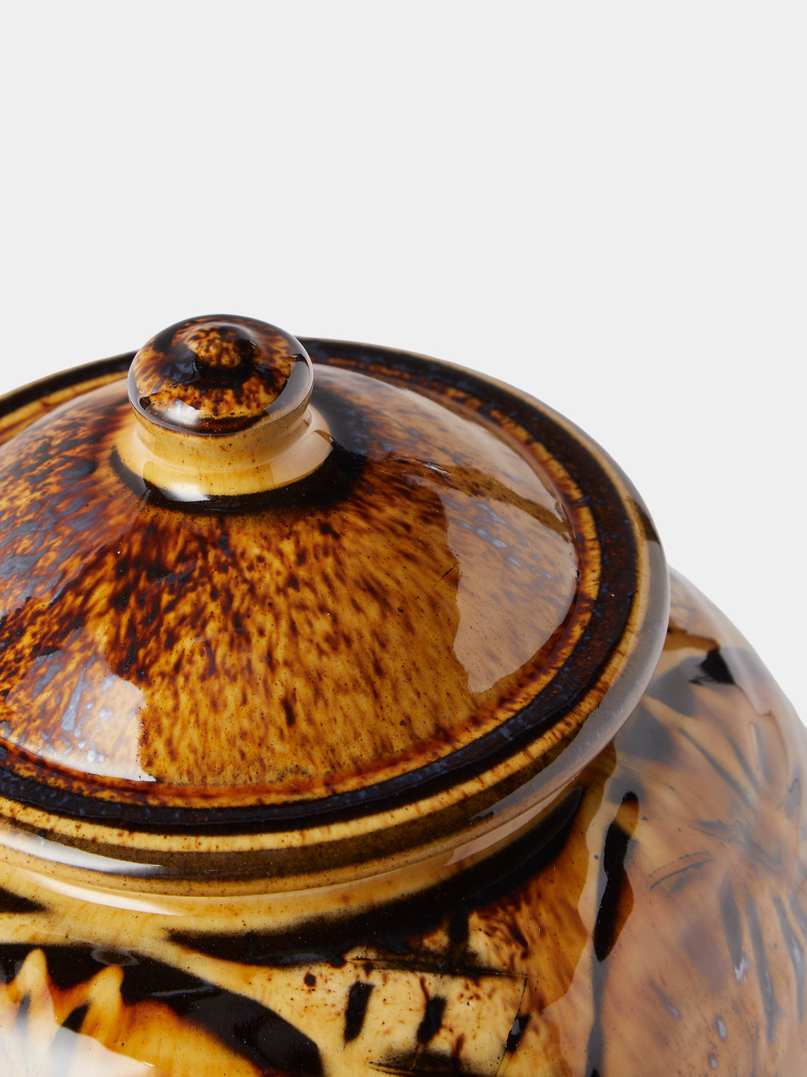 Fitch & McAndrew - Dandelion Slipware Medium Lidded Jar - Orange - ABASK