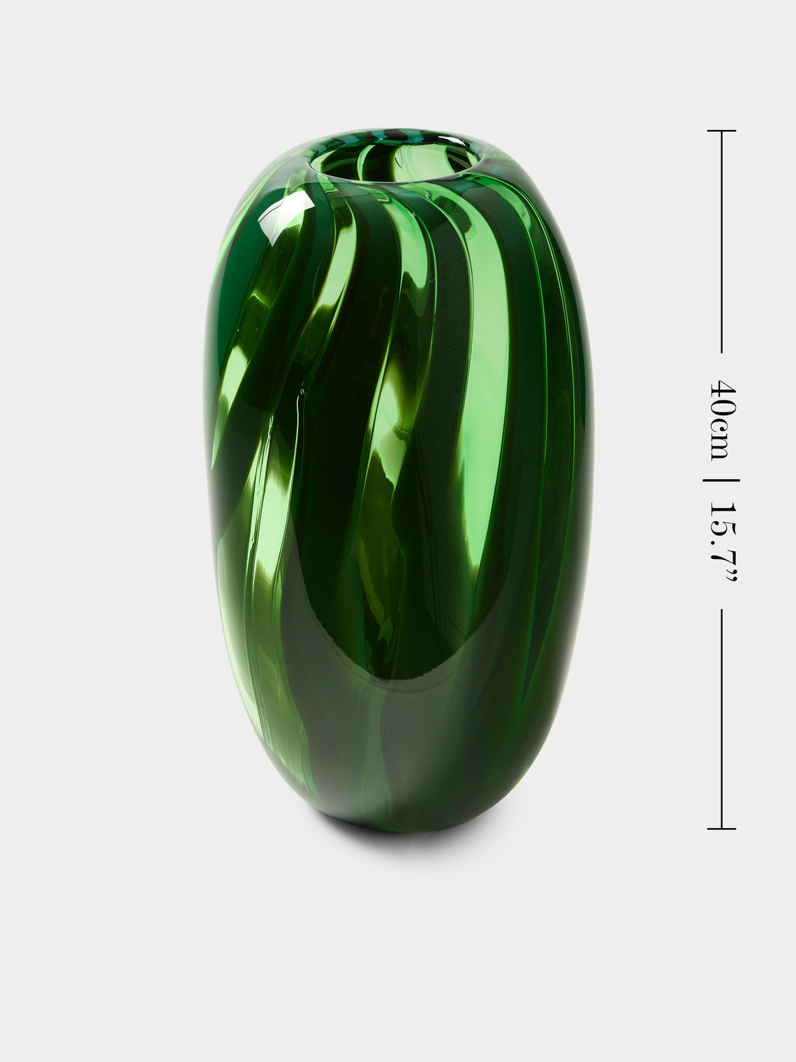 Moonarij - Oona Hand-Blown Glass Vase (15.5in/40cm) - Green - ABASK