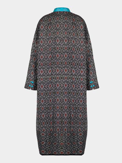 Nazzy Beglari - Hand-Loomed Ikat Cotton Reversible Chapan-Style Robe | One Size - Multiple - ABASK - 