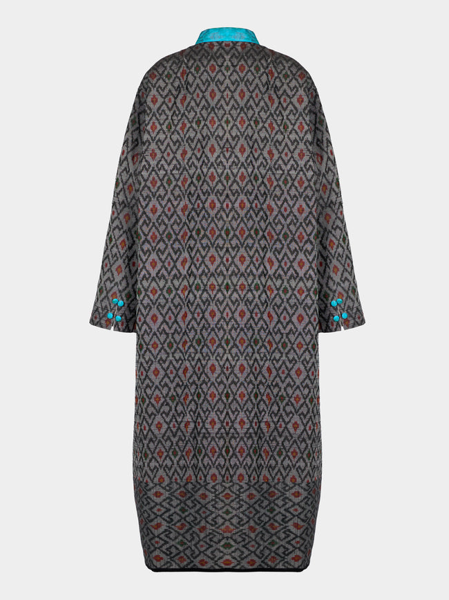 Nazzy Beglari - Hand-Loomed Ikat Cotton Reversible Chapan-Style Robe | One Size - Multiple - ABASK - 