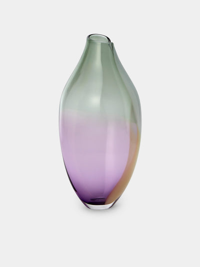 Michele Oberdieck - Bottle Hand-Blown Glass Vase (14in/35cm) - Purple - ABASK - 