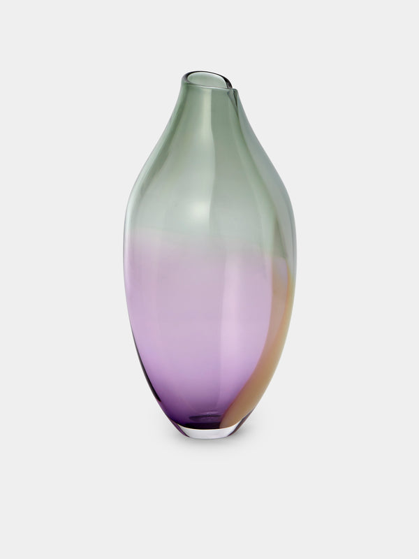 Michele Oberdieck - Bottle Hand-Blown Glass Vase (14in/35cm) - Purple - ABASK - 