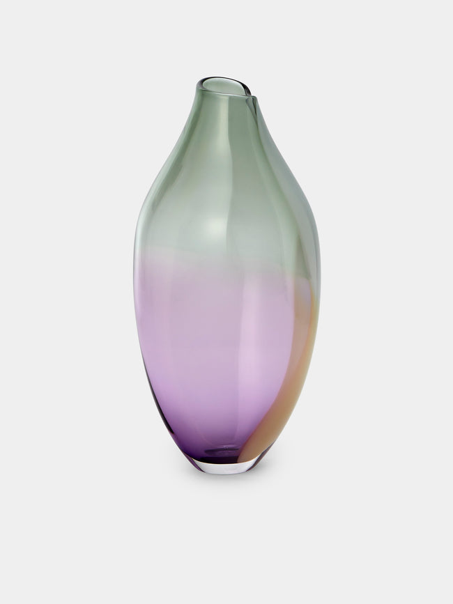 Michele Oberdieck - Bottle Hand-Blown Glass Vase (14in/35cm) - Purple - ABASK - 