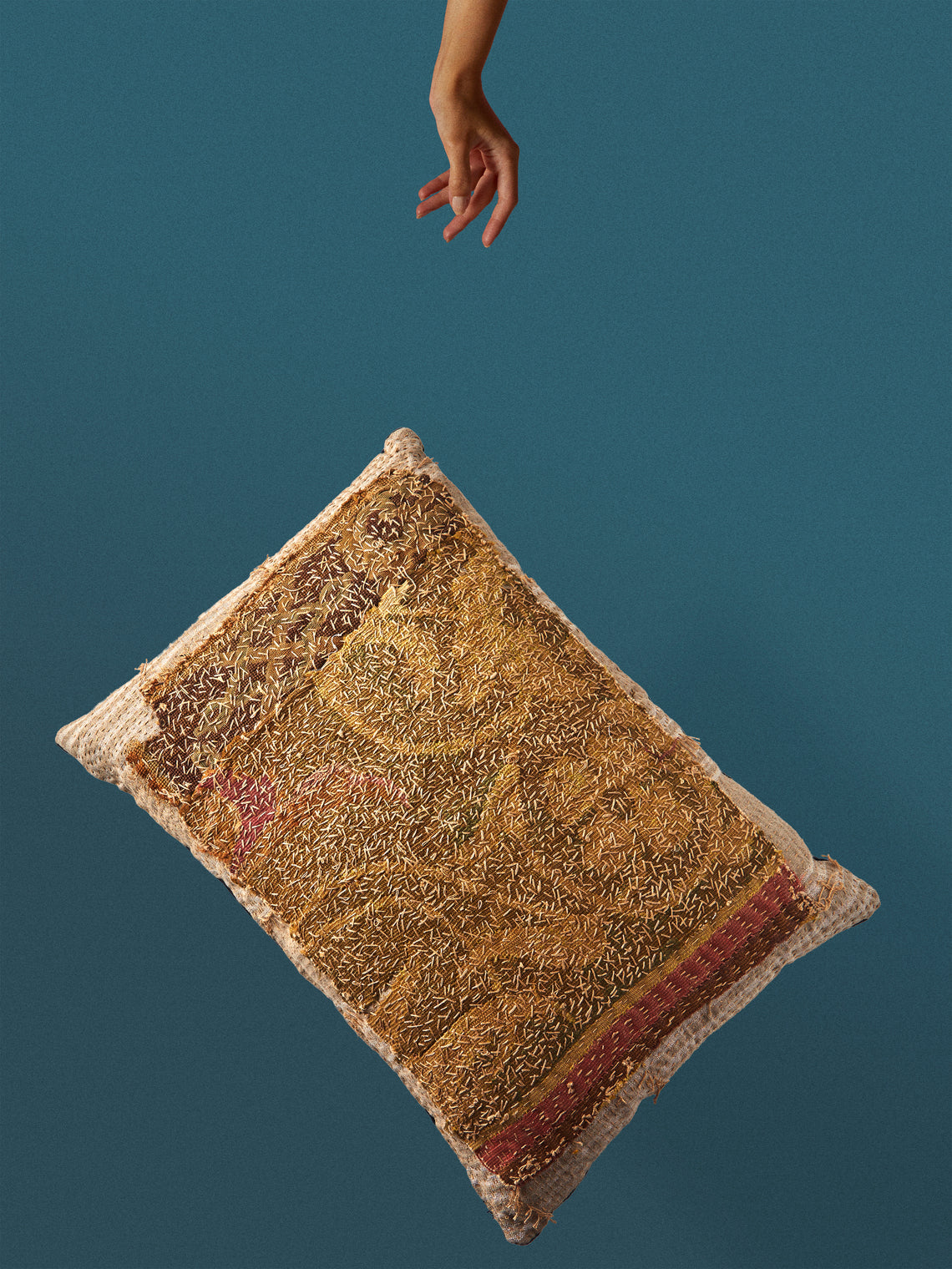 By Walid - 18th-Century French Aubosson Tapestry Wool and Linen Cushion (23.5in/60cm) - Multiple - ABASK