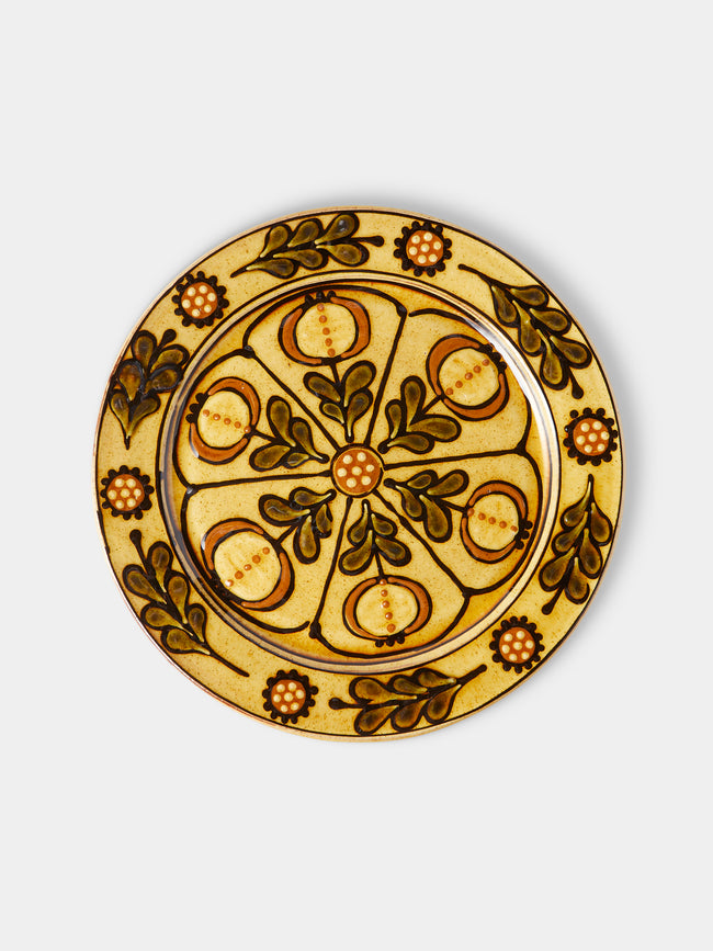Fitch & McAndrew - Poppies Slipware Dinner Plate (10.4in/26.5cm) - Yellow - ABASK - 