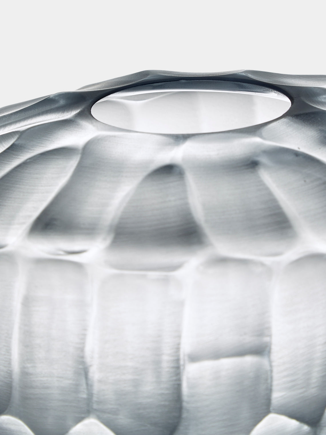 Micheluzzi Glass - Goccia Acciaio Bamboo Hand-Blown Murano Glass Vase (6in/15cm) - Clear - ABASK