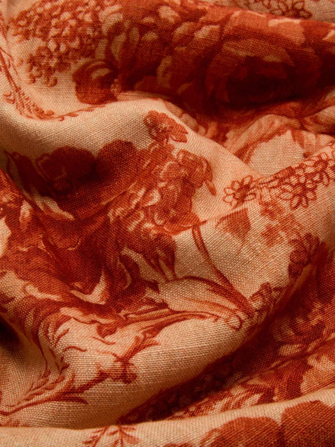 Borgo delle Tovaglie - Rita Ruggine Linen Round Tablecloth - Red - ABASK