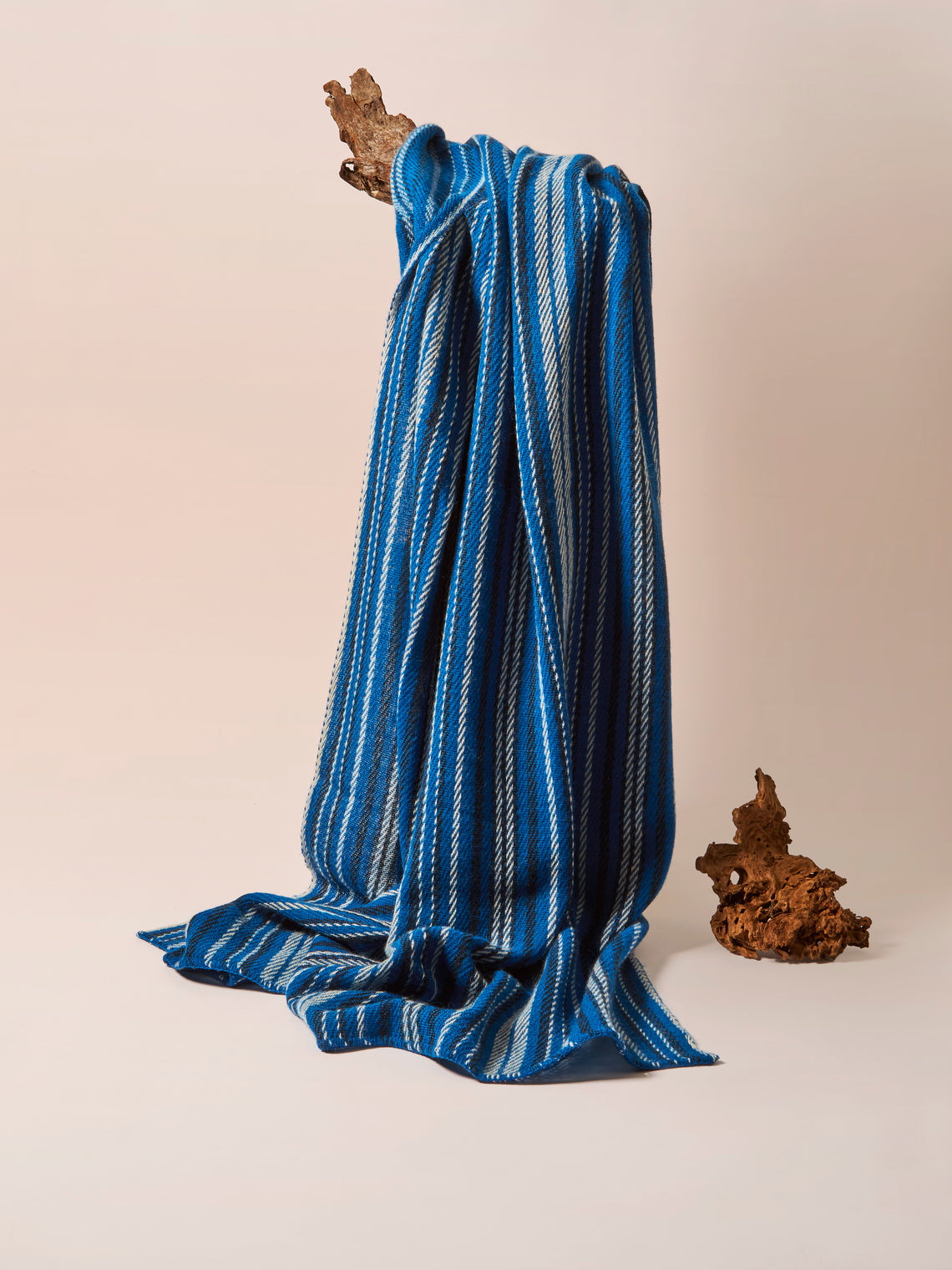 The Stroud - Stroudwater Cotswold Lion Wool Blanket (79in/2m) - Blue - ABASK