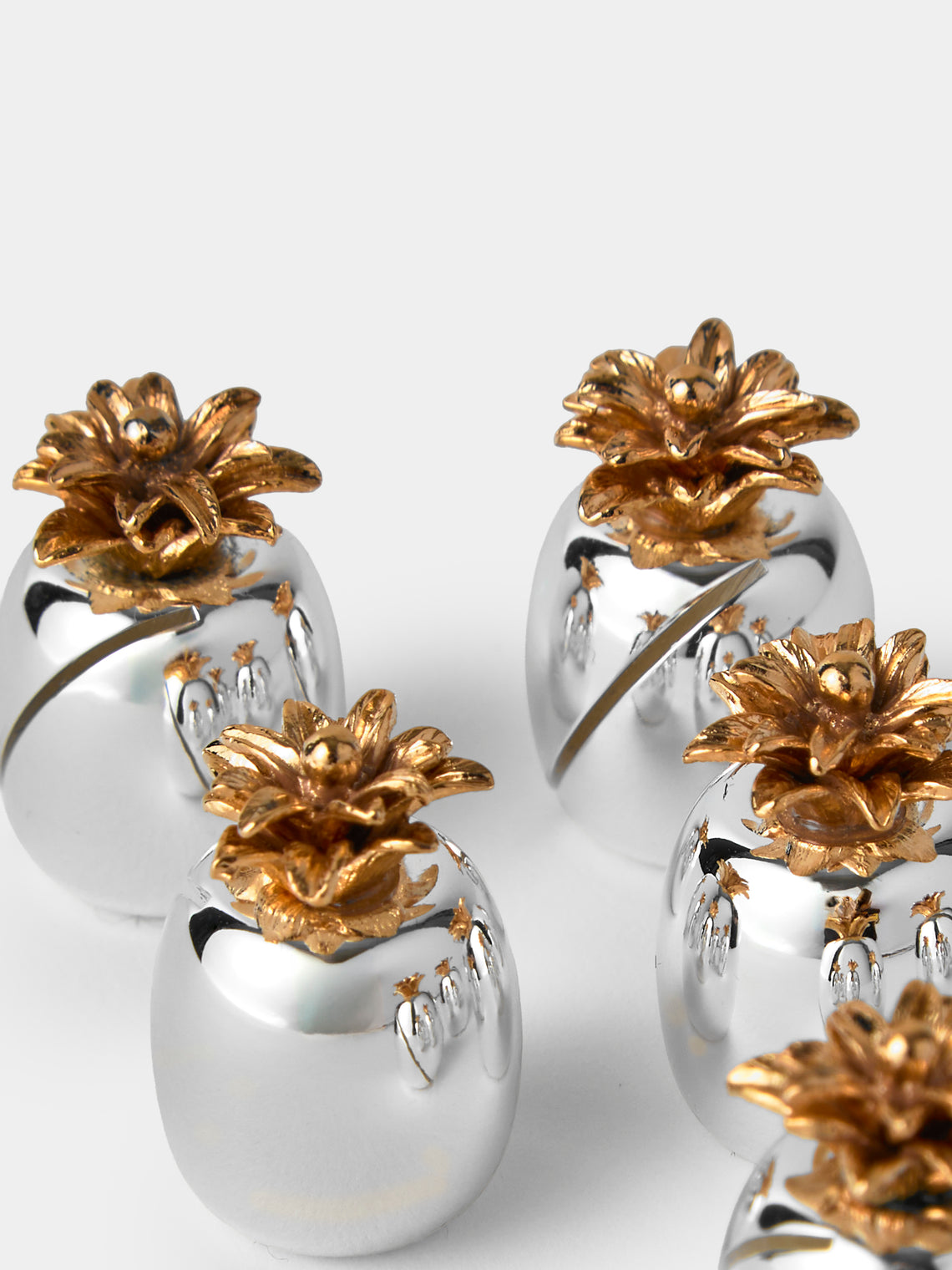 Ercuis - | Set of 6 | Pineapple Silver-Plated Place Card Holders - Silver - ABASK