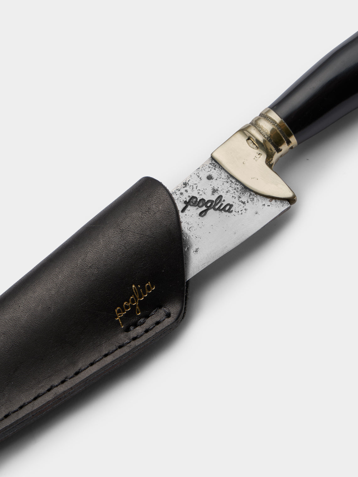Poglia - Signature Horn, Bone and Brass Knife - Black - ABASK