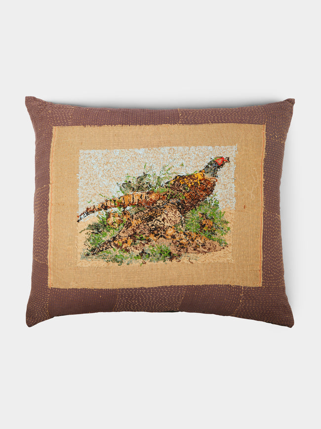 By Walid - 1940s Pheasant Needlepoint Cushion -  - ABASK - 