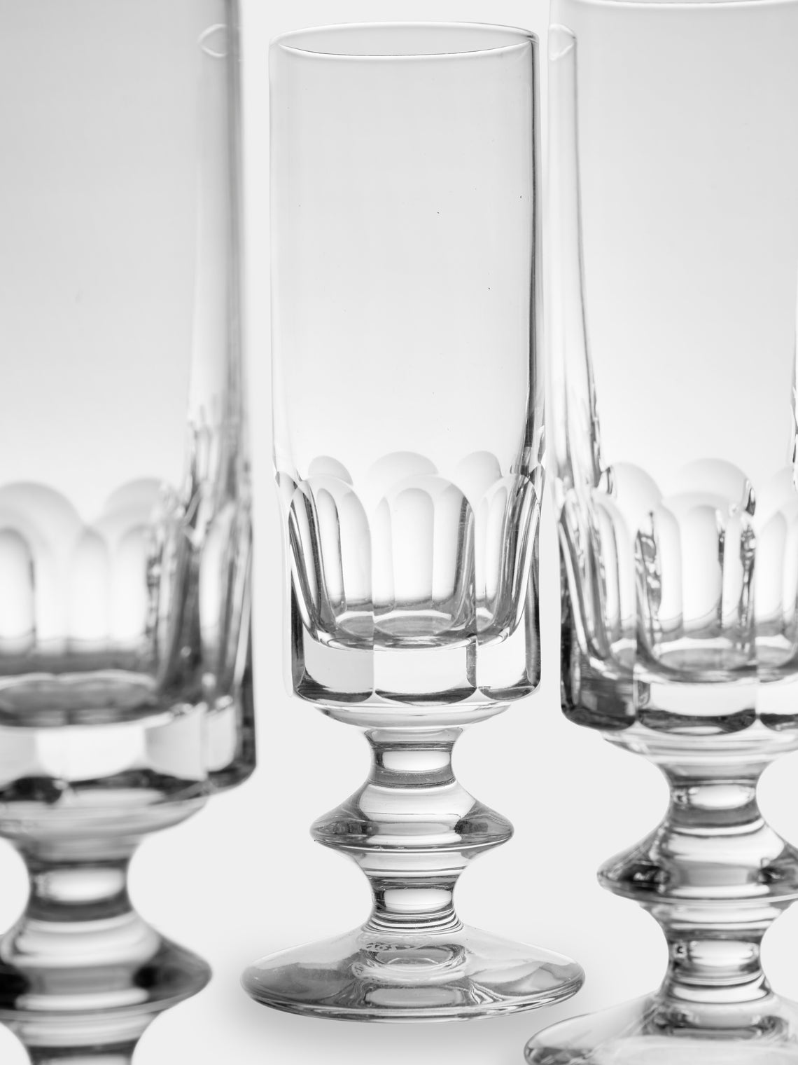 Antique and Vintage - Mid-Century Bayel Crystal Champagne Flutes (Set of 10) - Clear - ABASK