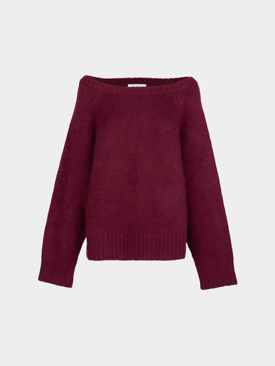 Ryan Roche - Cloud Cashmere and Silk Oversized Boat-Neck Sweater | Size: S - Red - ABASK - 