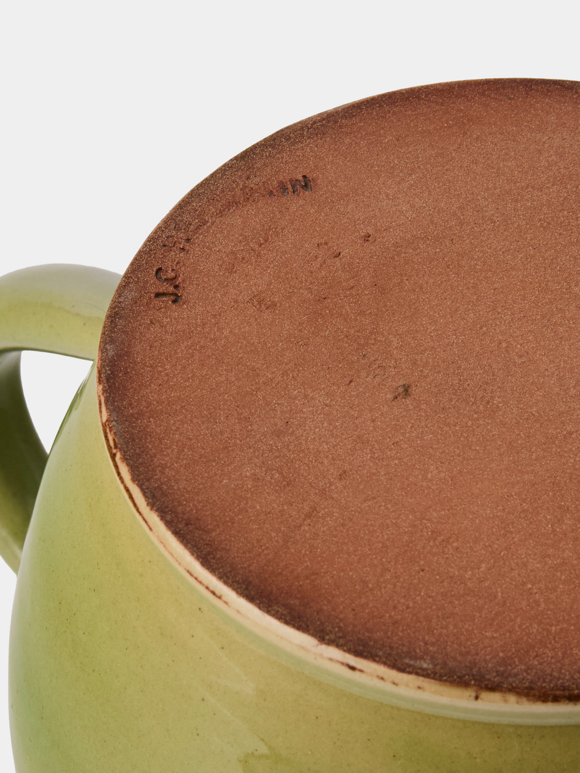Poterie d’Évires - Cows Hand-Painted Ceramic Medium Jug - Green - ABASK