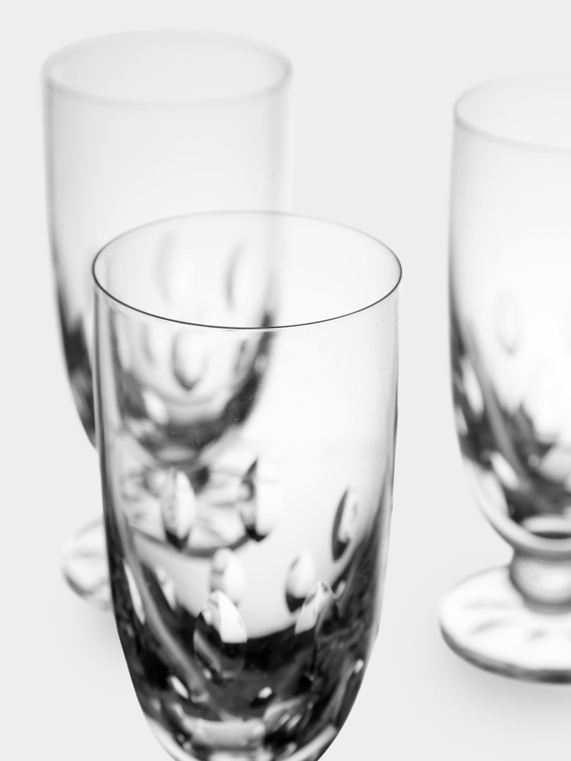 Antique and Vintage - Mid-Century Lalique Bocage Crystal Champagne Flutes (Set of 6) - Clear - ABASK
