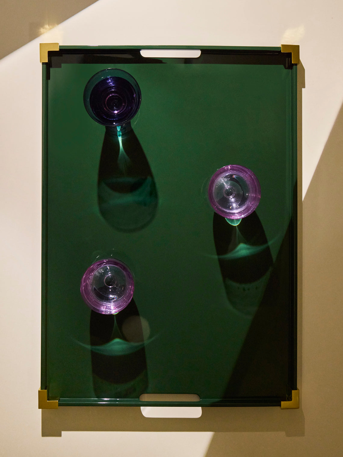 The Lacquer Company - Corners Lacquered Large Tray - Green - ABASK