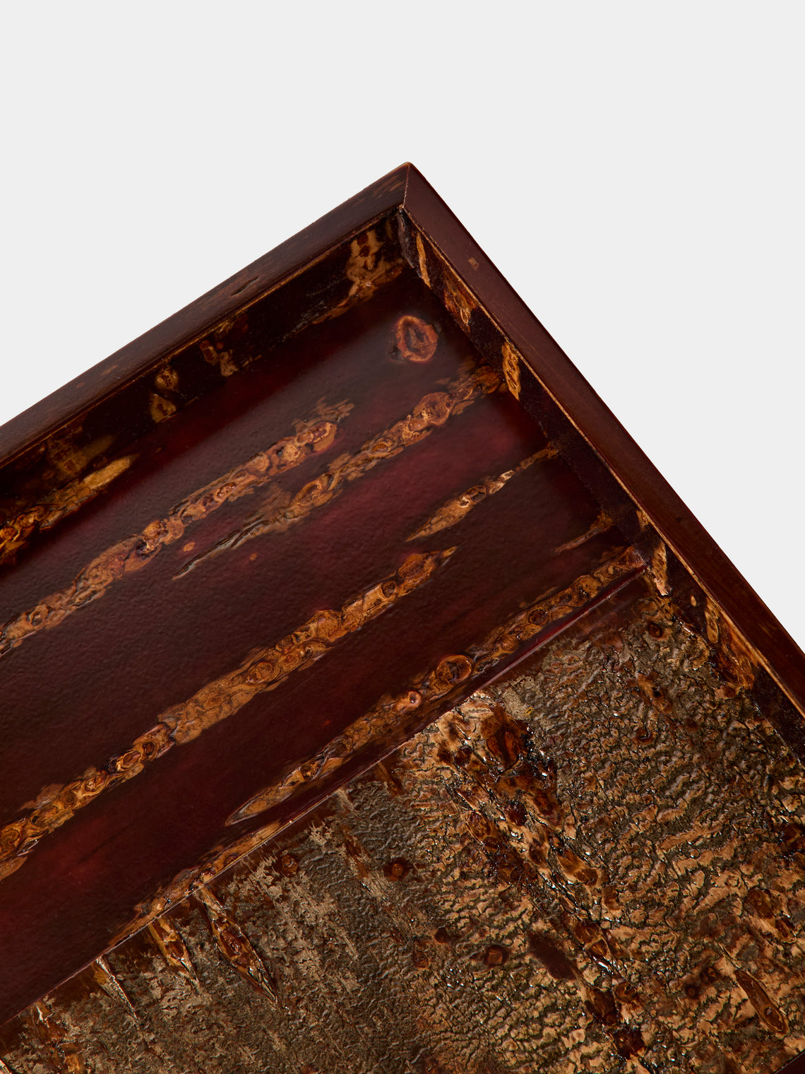 Denshiro - Cherry Bark High-Edge Serving Tray (8in/20cm) - Brown - ABASK