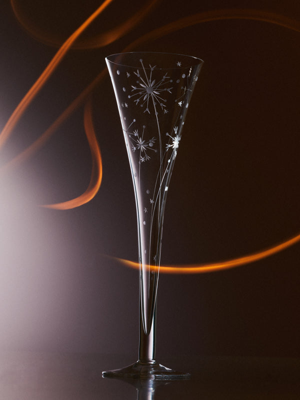 Artel - Fireworks Hand-Engraved Crystal Champagne Flute -  - ABASK