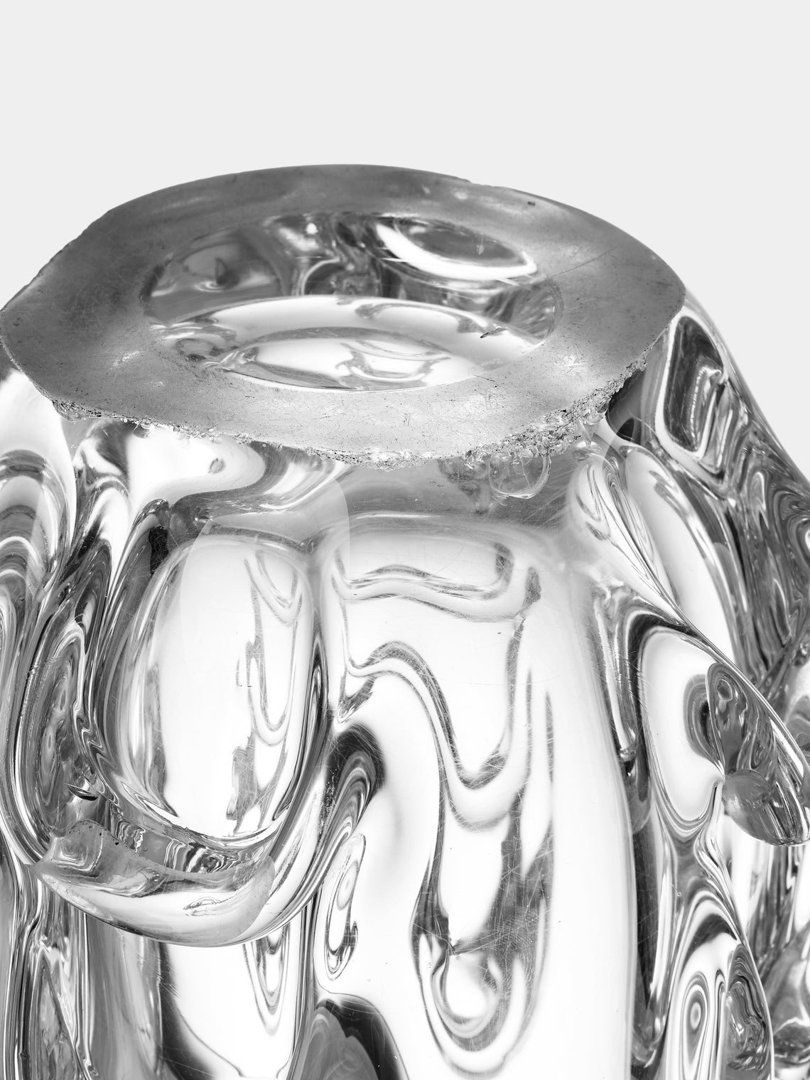Antique and Vintage - 1900s Schneider Crystal Vase (11in/28cm) - Clear - ABASK