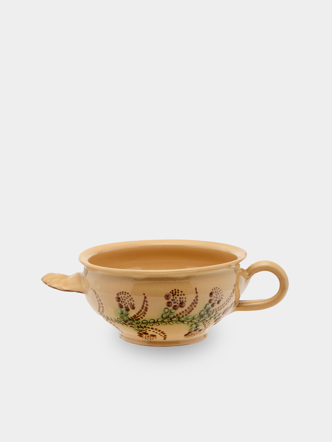Poterie d’Évires - Flowers Hand-Painted Ceramic Soup Bowls (Set of 4) - Cream - ABASK